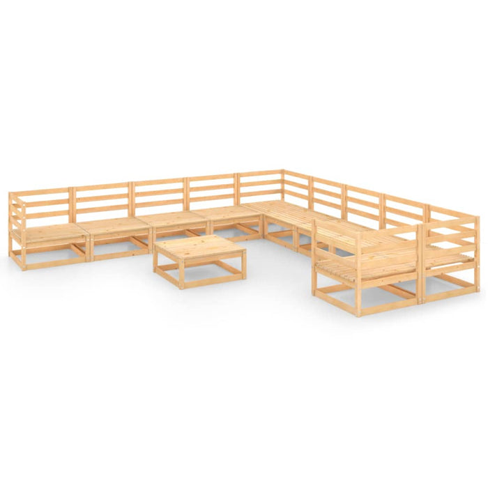 Set Divani da Giardino 11 pz in Legno Massello di Pino 3076009