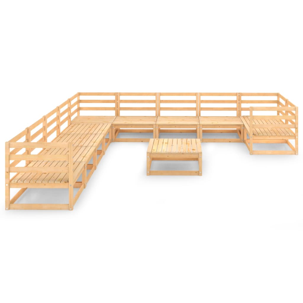 Set Divani da Giardino 11 pz in Legno Massello di Pino 3076009