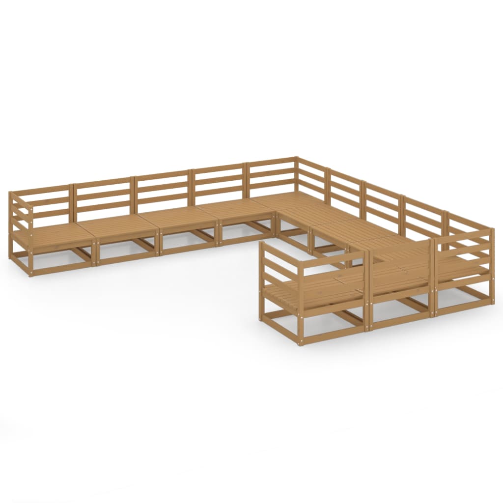 Set Divani da Giardino 11 pz in Legno Massello di Pino cod mxl 37157