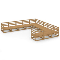 Set Divani da Giardino 11 pz in Legno Massello di Pino cod mxl 37157