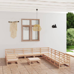 Set Divani da Giardino 12 pz in Legno Massello di Pino 3076019