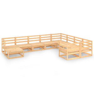 Set Divani da Giardino 10 pz in Legno Massello di Pino cod mxl 37182