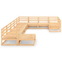 Set Divani da Giardino 10 pz in Legno Massello di Pino cod mxl 37182