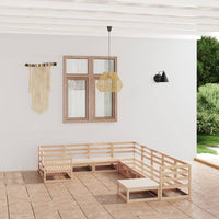 Set Divani da Giardino 10 pz in Legno Massello di Pino cod mxl 37182