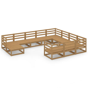 Set Divani da Giardino 11 pz in Legno Massello di Pino 3076037