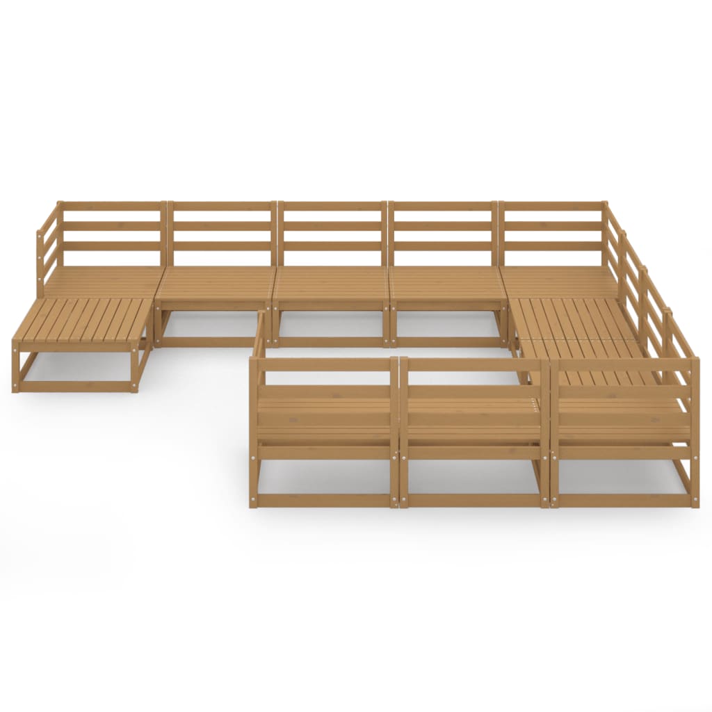 Set Divani da Giardino 11 pz in Legno Massello di Pino 3076037