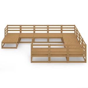 Set Divani da Giardino 11 pz in Legno Massello di Pino 3076037