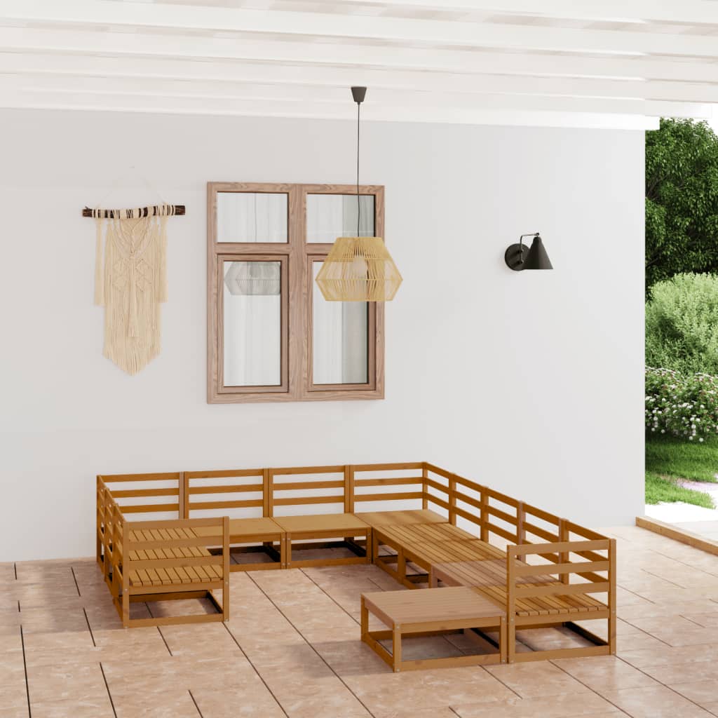 Set Divani da Giardino 11 pz in Legno Massello di Pino 3076037