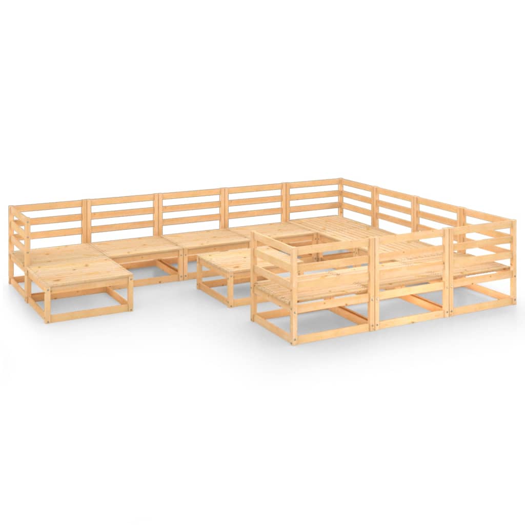 Set Divani da Giardino 12 pz in Legno Massello di Pino cod mxl 37195