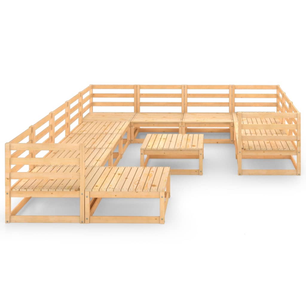 Set Divani da Giardino 12 pz in Legno Massello di Pino cod mxl 37195