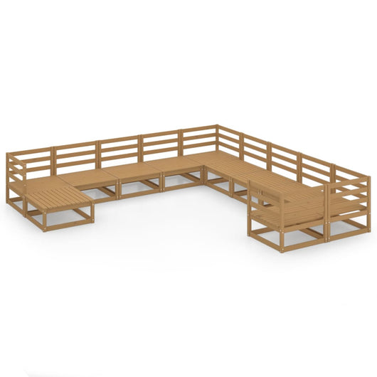 Set Divani da Giardino 11 pz in Legno Massello di Pino 3076047