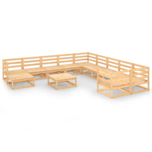 Set Divani da Giardino 12 pz in Legno Massello di Pino 3076049