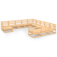 Set Divani da Giardino 12 pz in Legno Massello di Pino cod mxl 37206