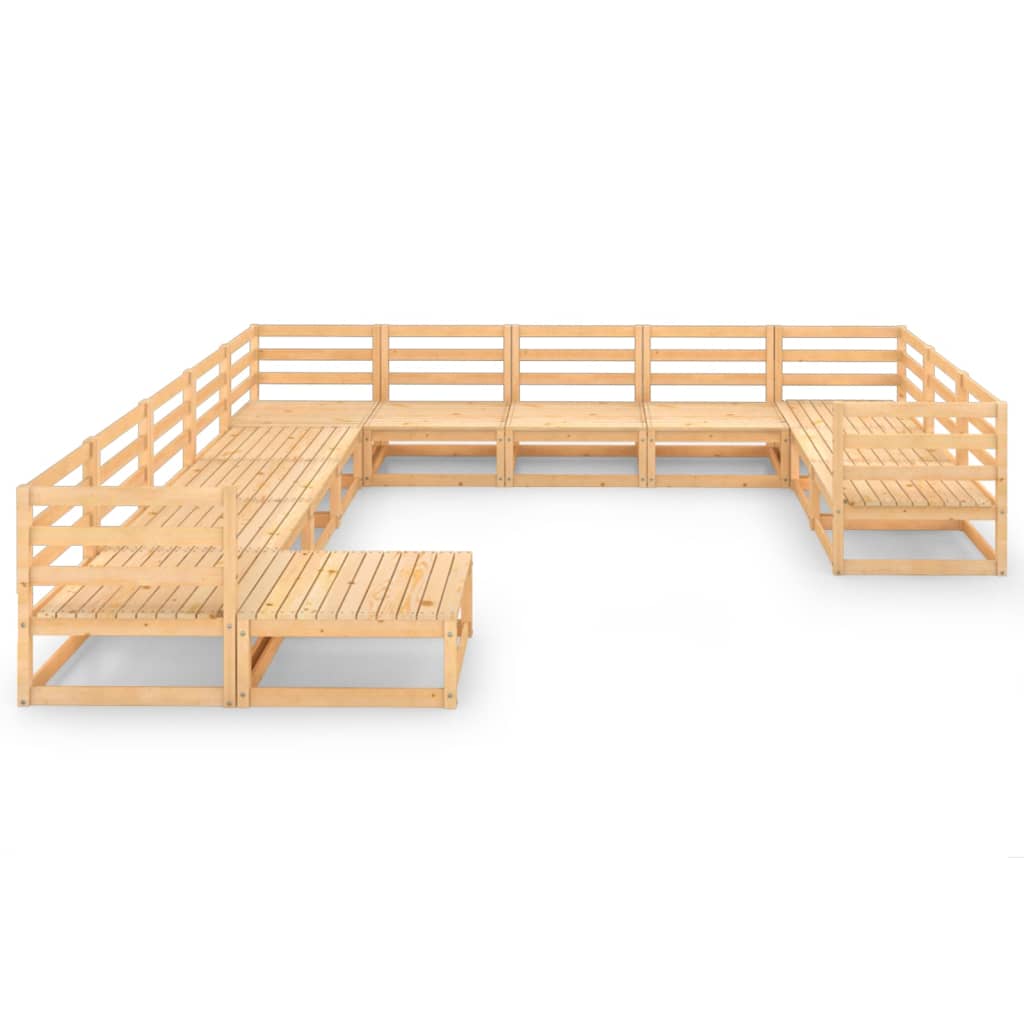 Set Divani da Giardino 12 pz in Legno Massello di Pino cod mxl 37206