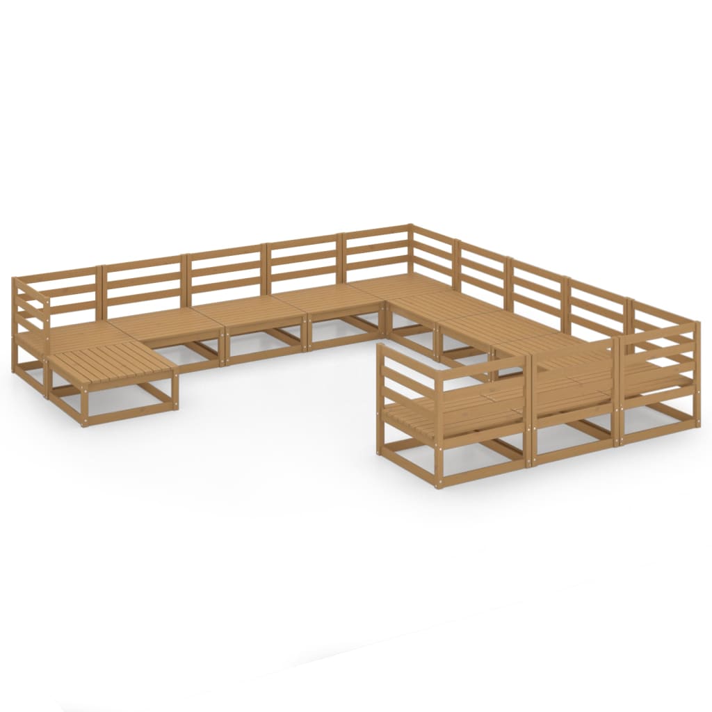 Set Divani da Giardino 12 pz in Legno Massello di Pino cod mxl 37204