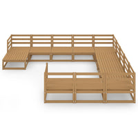 Set Divani da Giardino 12 pz in Legno Massello di Pino cod mxl 37204