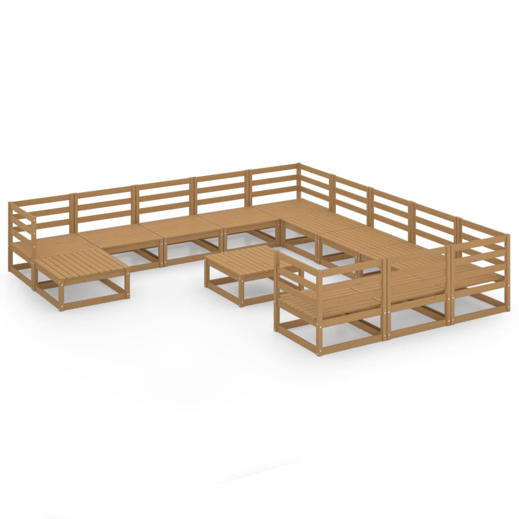 Set Divani da Giardino 13 pz in Legno Massello di Pino cod mxl 37212