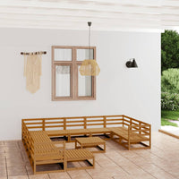 Set Divani da Giardino 13 pz in Legno Massello di Pino cod mxl 37212