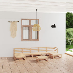 Set Divani da Giardino 8 pz in Legno Massello di Pino cod mxl 51269