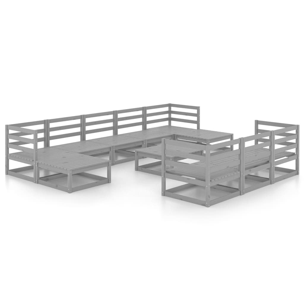 Set Divani da Giardino 11 pz in Legno Massello di Pino  cod mxl 37255