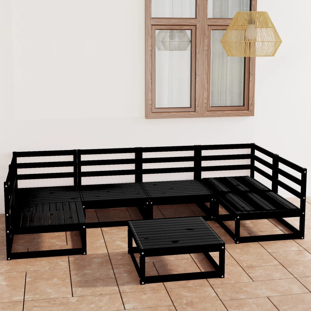 Set Divani da Giardino 7 pz in Legno Massello di Pino cod mxl 41729