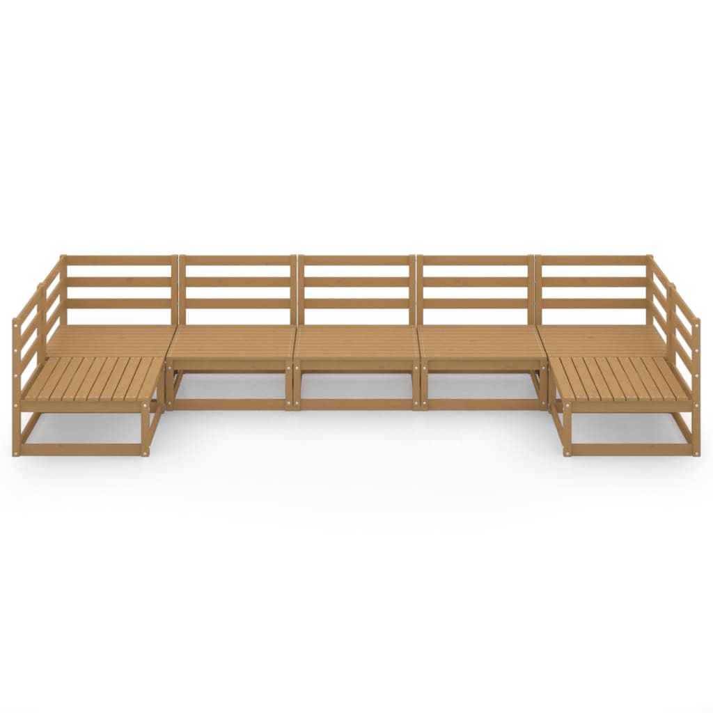 Set Divani da Giardino 7 pz in Legno Massello di Pino  cod mxl 37265