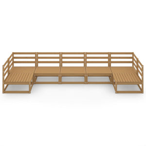 Set Divani da Giardino 7 pz in Legno Massello di Pino  cod mxl 37265