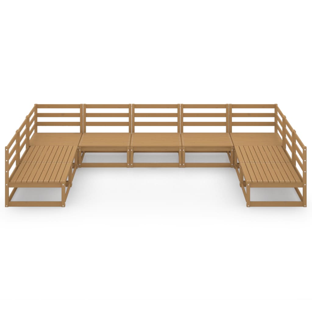 Set Divani da Giardino 9 pz in Legno Massello di Pino cod mxl 37271