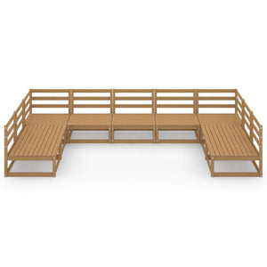 Set Divani da Giardino 9 pz in Legno Massello di Pino cod mxl 37271