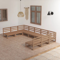 Set Divani da Giardino 9 pz in Legno Massello di Pino cod mxl 37271