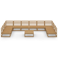 Set Divani da Giardino 11 pz in Legno Massello di Pino  cod mxl 37286