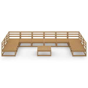 Set Divani da Giardino 11 pz in Legno Massello di Pino  cod mxl 37286