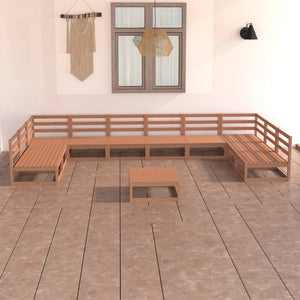 Set Divani da Giardino 11 pz in Legno Massello di Pino  cod mxl 37286