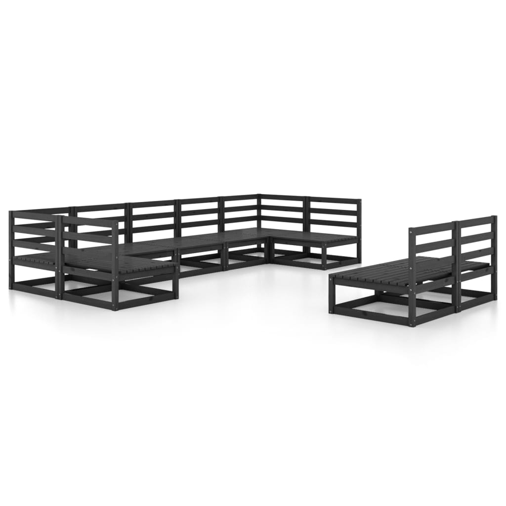 Set Divani da Giardino 9 pz in Legno Massello di Pino cod mxl 37296