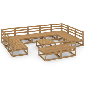 Set Divani da Giardino 12 pz in Legno Massello di Pino cod mxl 37308