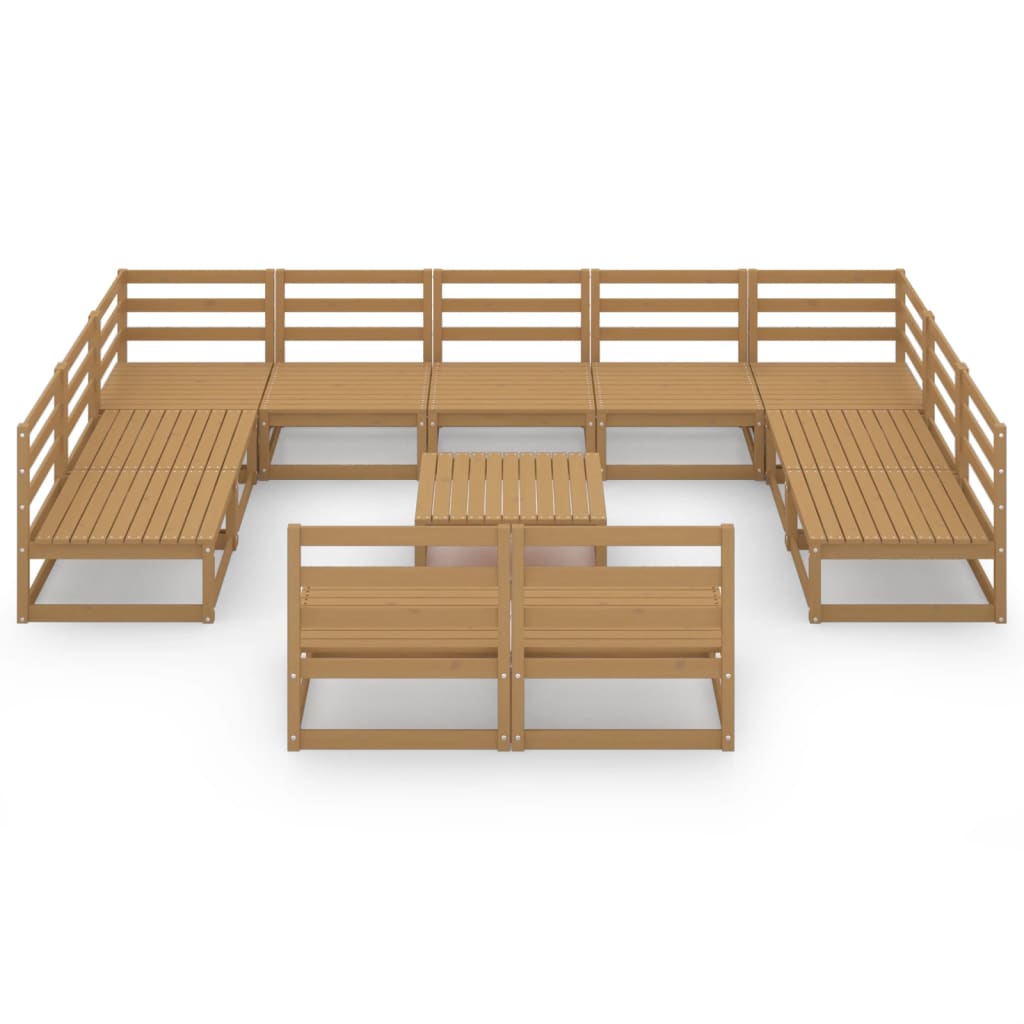 Set Divani da Giardino 12 pz in Legno Massello di Pino cod mxl 37308