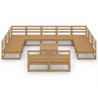 Set Divani da Giardino 12 pz in Legno Massello di Pino 3076177