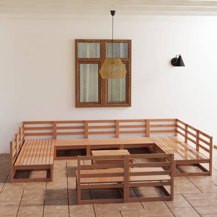 Set Divani da Giardino 12 pz in Legno Massello di Pino cod mxl 37308