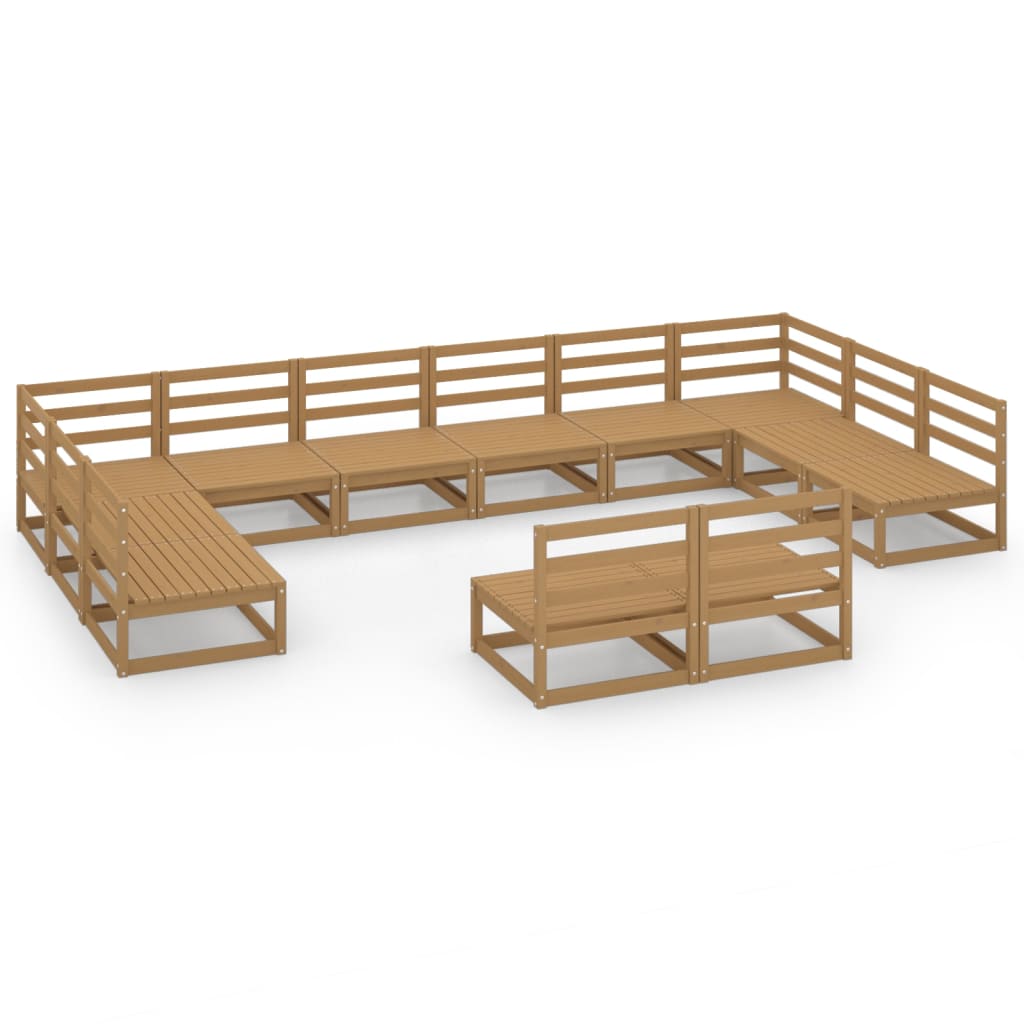 Set Divani da Giardino 12 pz in Legno Massello di Pino cod mxl 37310