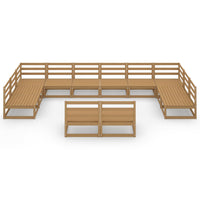 Set Divani da Giardino 12 pz in Legno Massello di Pino cod mxl 37310