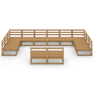 Set Divani da Giardino 12 pz in Legno Massello di Pino cod mxl 37310