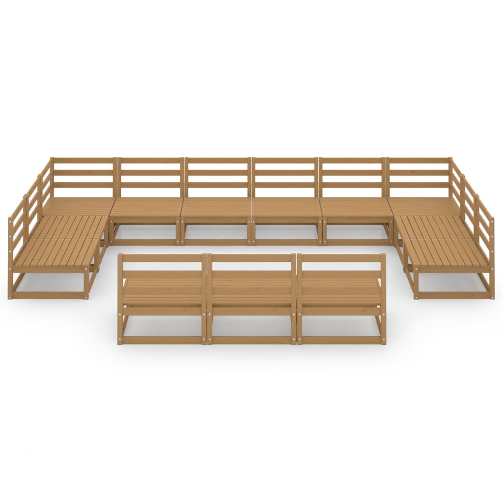 Set Divani da Giardino 13 pz in Legno Massello di Pino cod mxl 37321