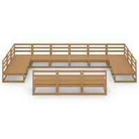 Set Divani da Giardino 13 pz in Legno Massello di Pino cod mxl 37321