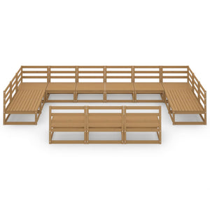 Set Divani da Giardino 13 pz in Legno Massello di Pino cod mxl 37321