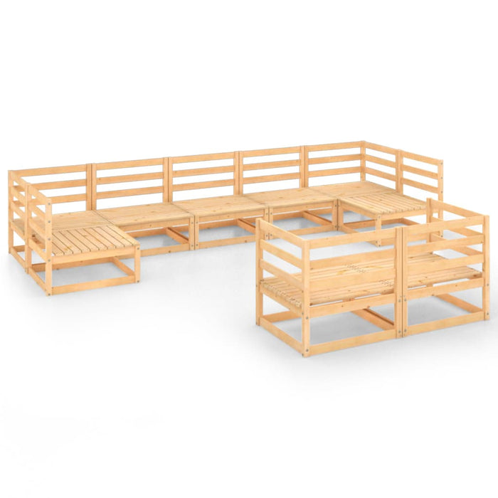 Set Divani da Giardino 9 pz in Legno Massello di Pino 3076199