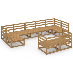 Set Divani da Giardino 9 pz in Legno Massello di Pino cod mxl 37318