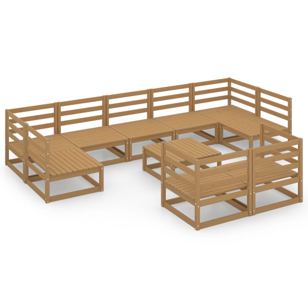 Set Divani da Giardino 10 pz in Legno Massello di Pino cod mxl 37327