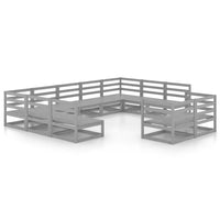 Set Divani da Giardino 11 pz in Legno Massello di Pino cod mxl 37332