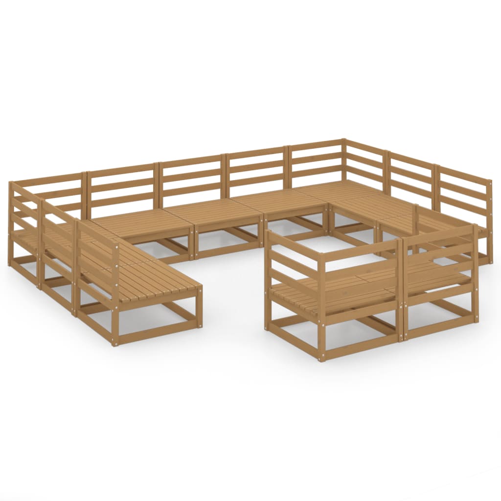 Set Divani da Giardino 11 pz in Legno Massello di Pino 3076212