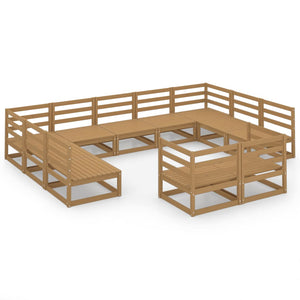 Set Divani da Giardino 11 pz in Legno Massello di Pino 3076212